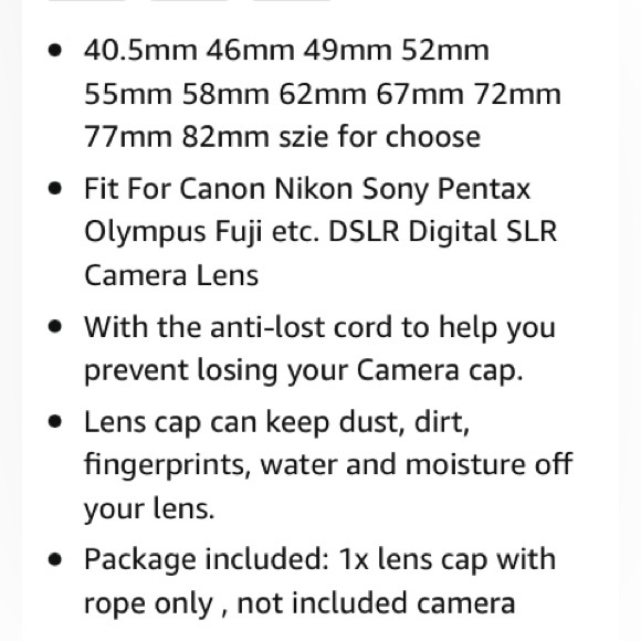 ♥️Universal Center Pinch Snap-on Front Lens Cap - Picture 4 of 8